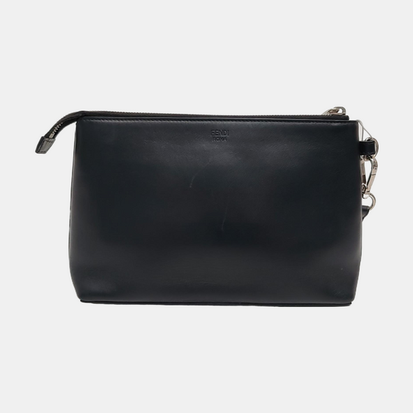 Calfskin Top Handle Bag Medium Black