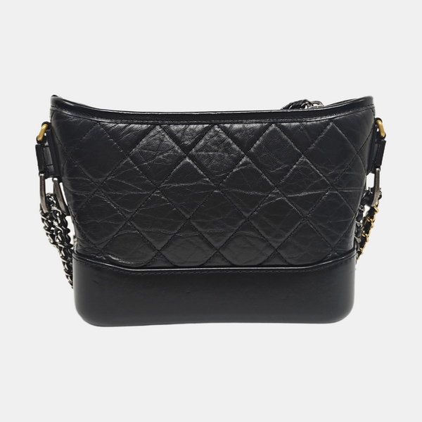 GABRIELLE Small Quilted Vintage Calf Black