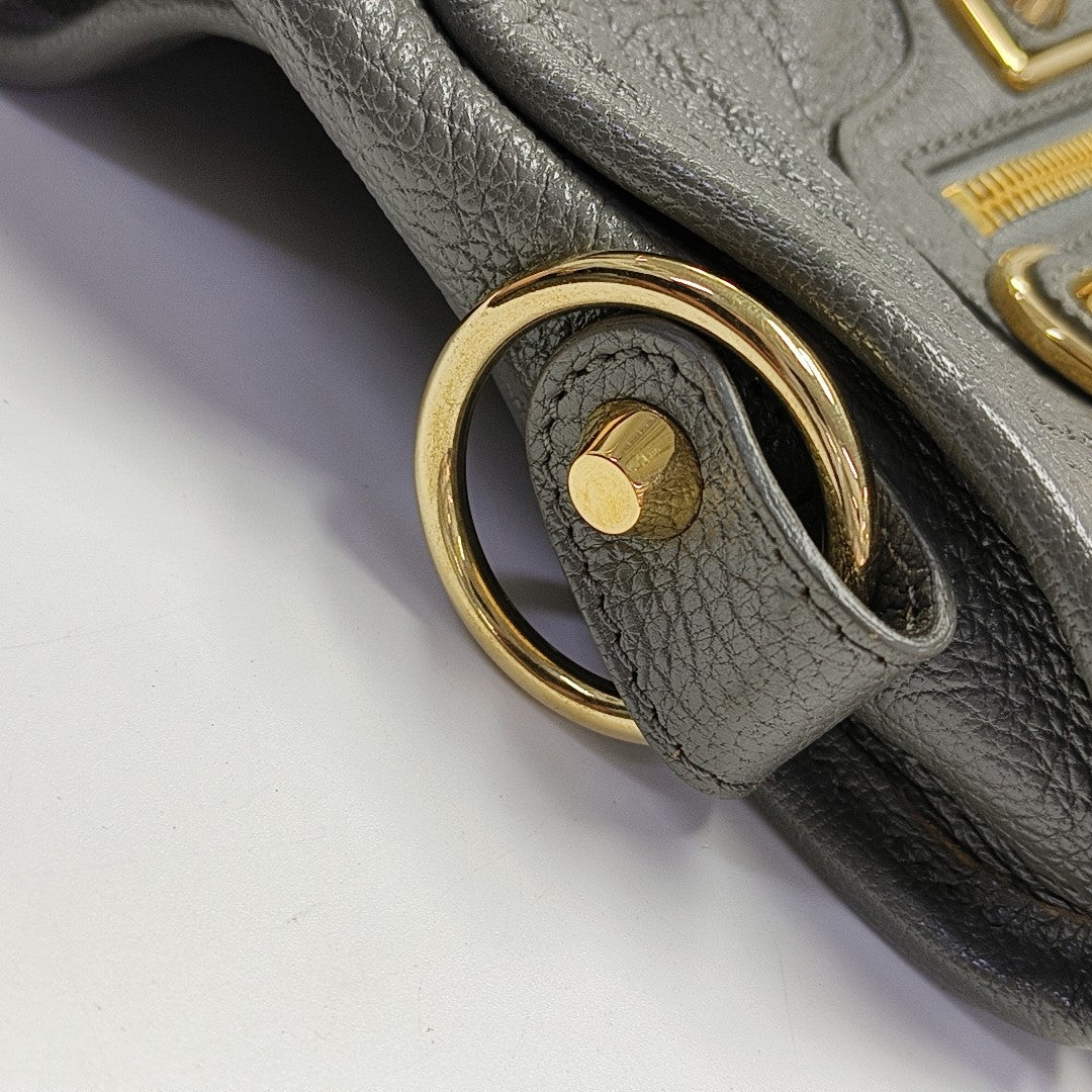Classic Metallic Edge City Mini Lambskin Gray