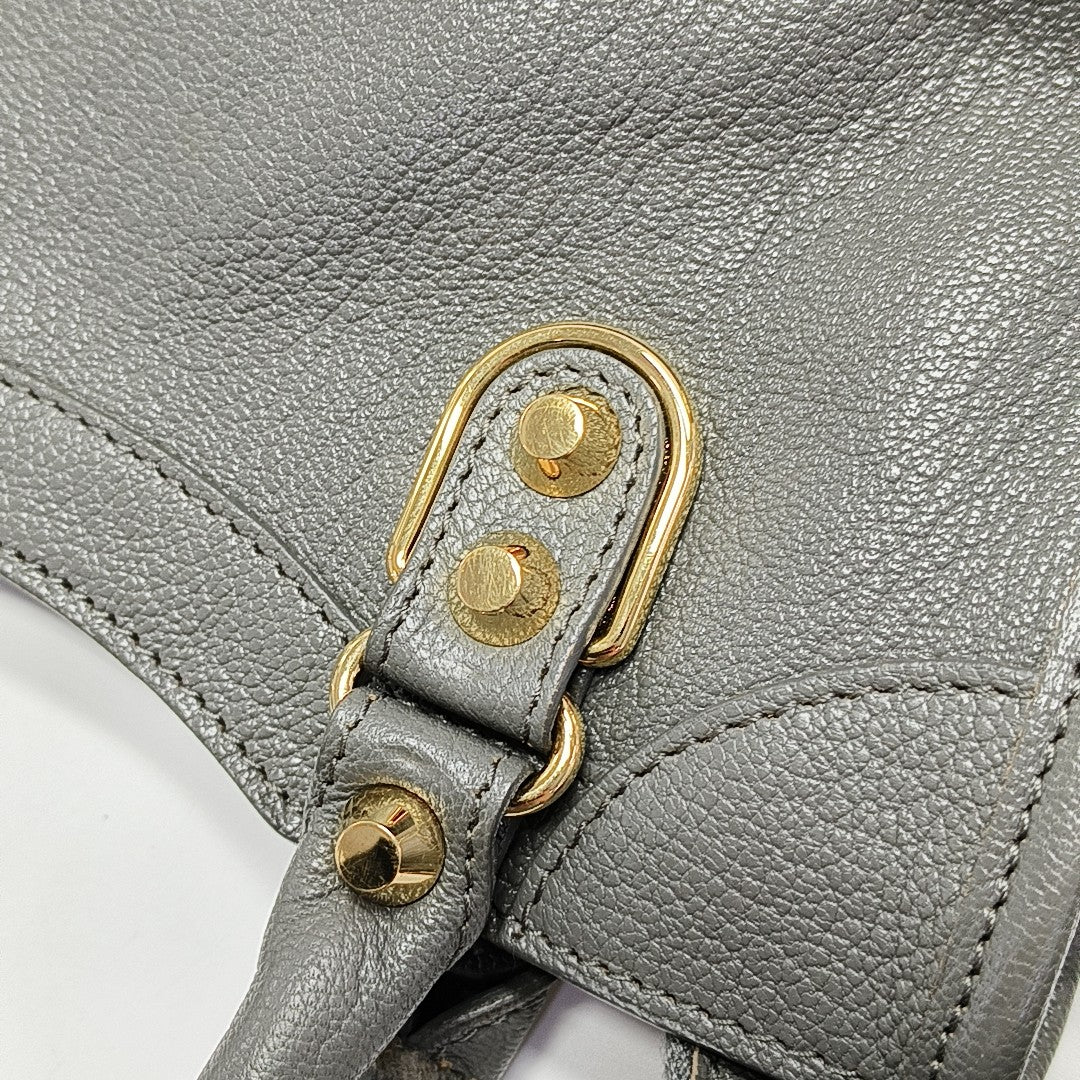 Classic Metallic Edge City Mini Lambskin Gray