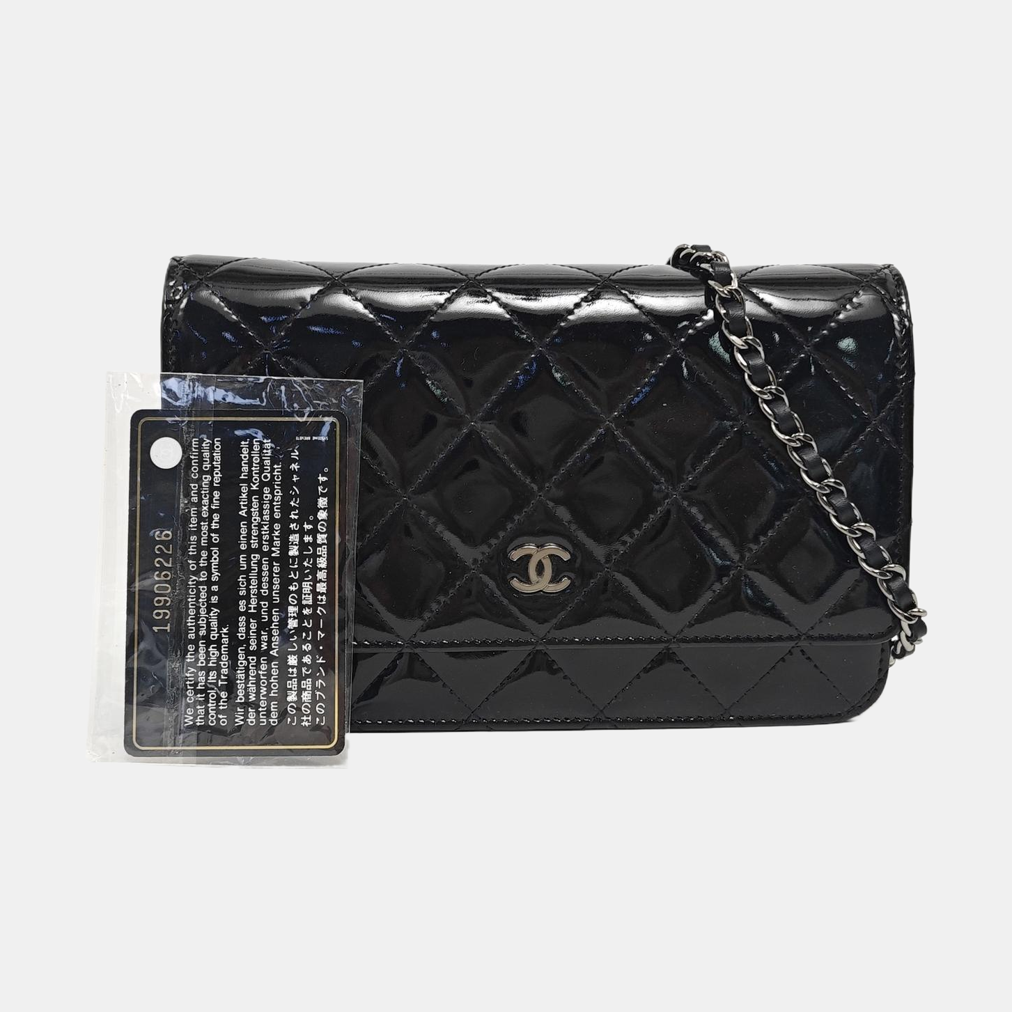 WOC Quilted Patent Leather Black