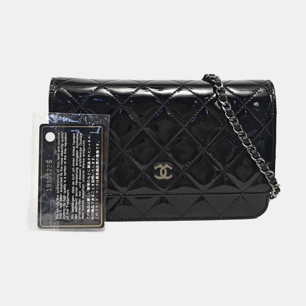 WOC Quilted Patent Leather Black