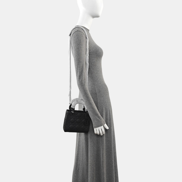 Lady Dior Mini Cannage Lambskin Black