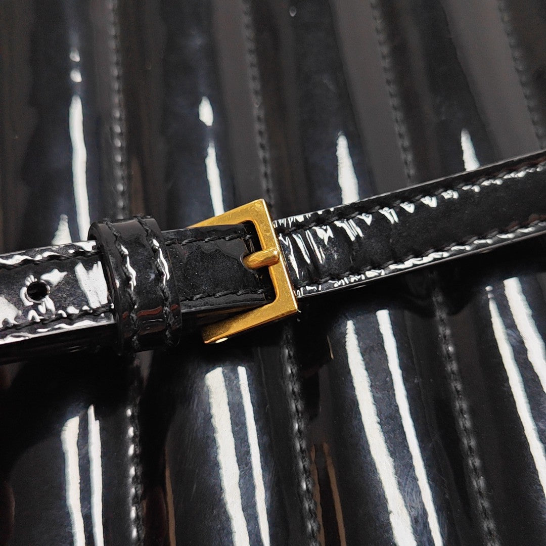 VICKY Quilted Patent Leather Black