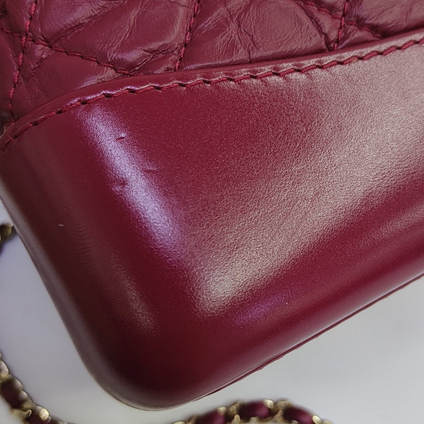 GABRIELLE Small Quilted Calfskin Red