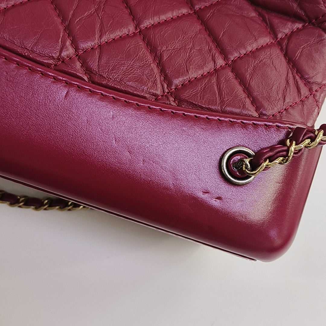 GABRIELLE Small Quilted Calfskin Red