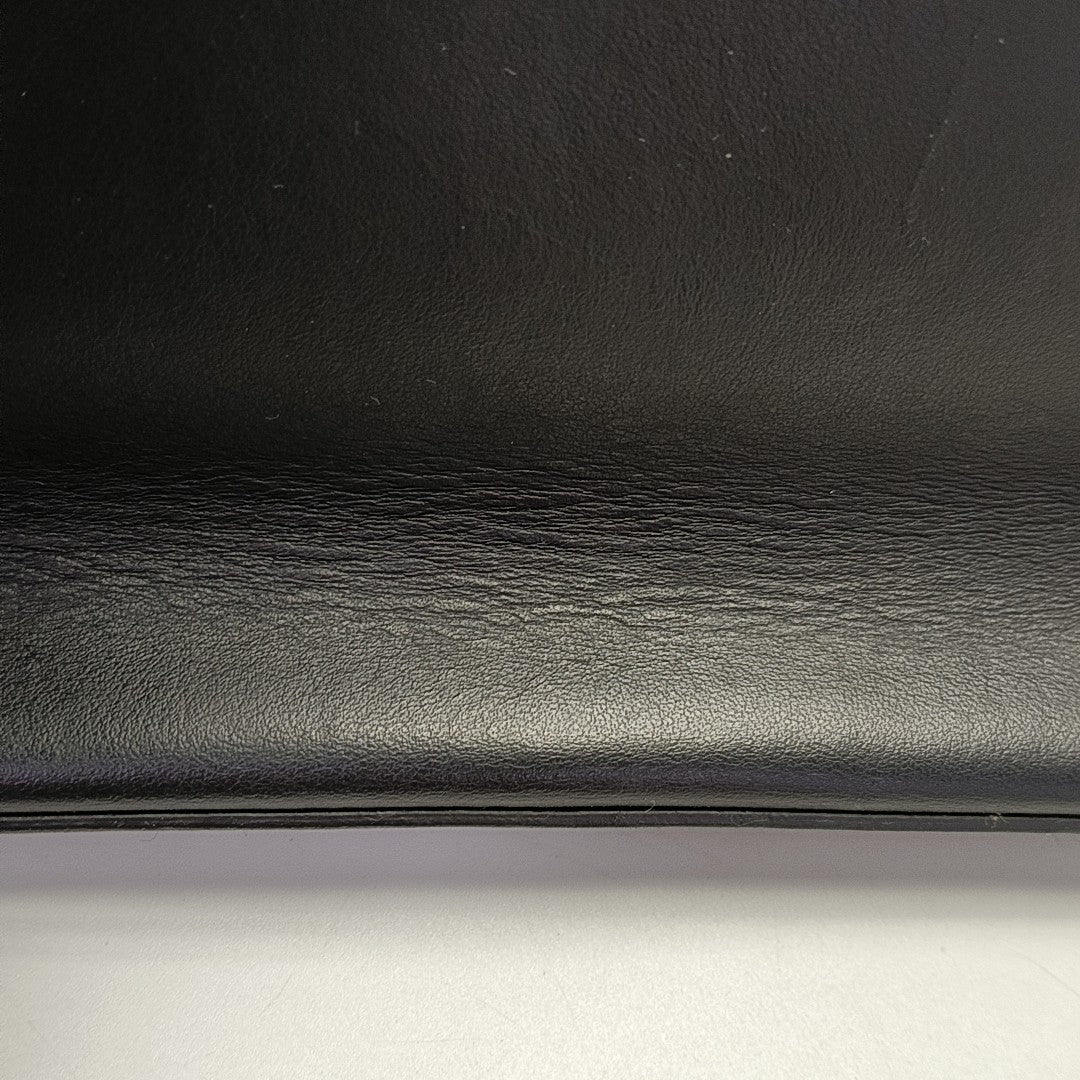 Calfskin Top Handle Bag Medium Black