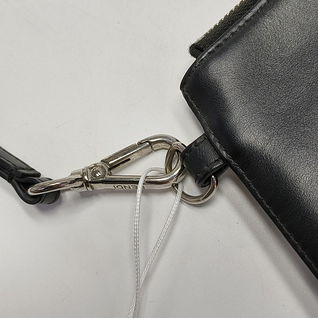 Calfskin Top Handle Bag Medium Black