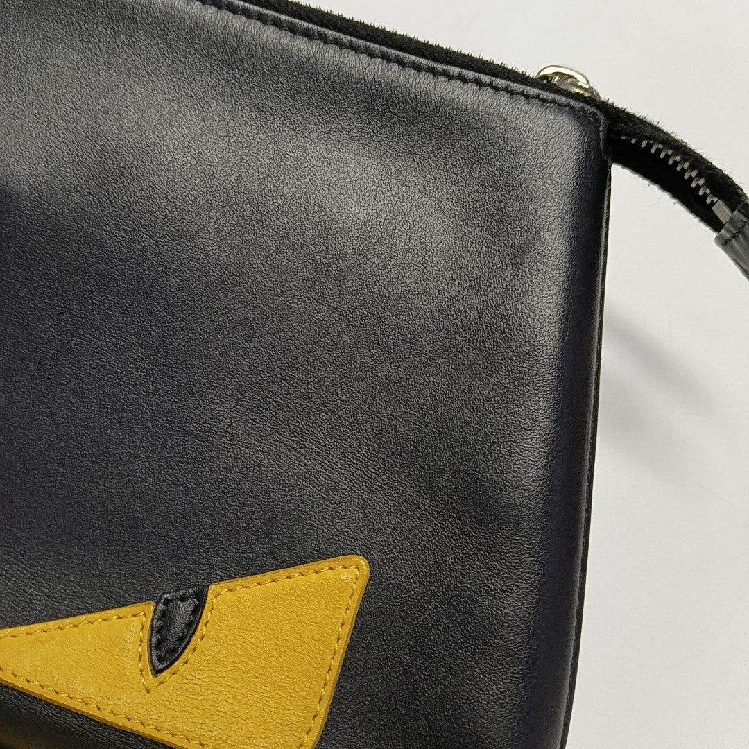 Calfskin Top Handle Bag Medium Black
