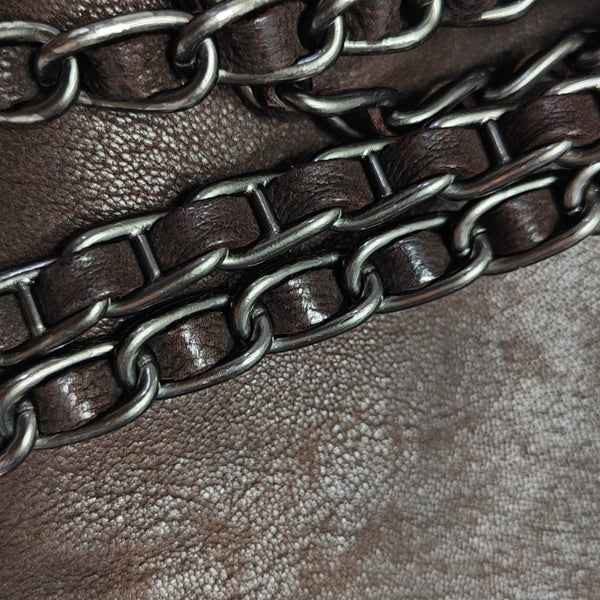 Calfskin Shoulder Bag Brown
