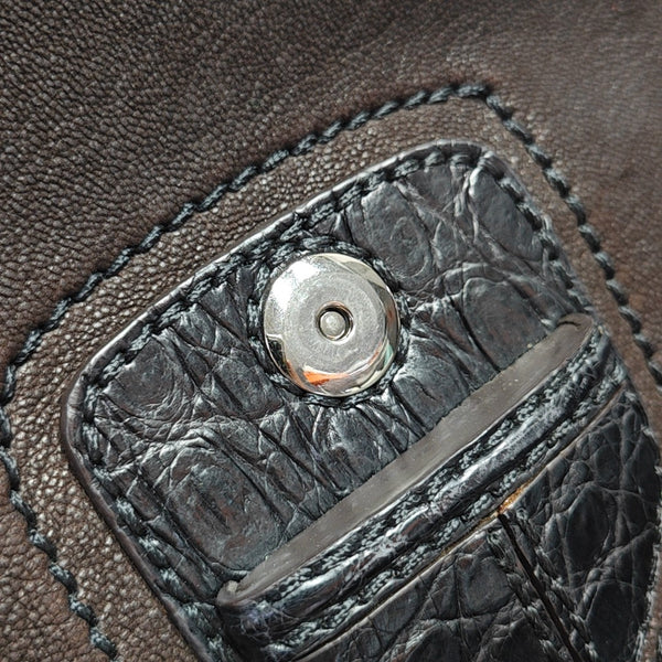Calfskin Shoulder Bag Brown