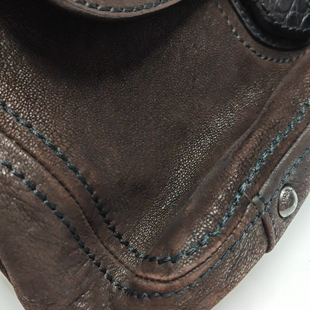 Calfskin Shoulder Bag Brown
