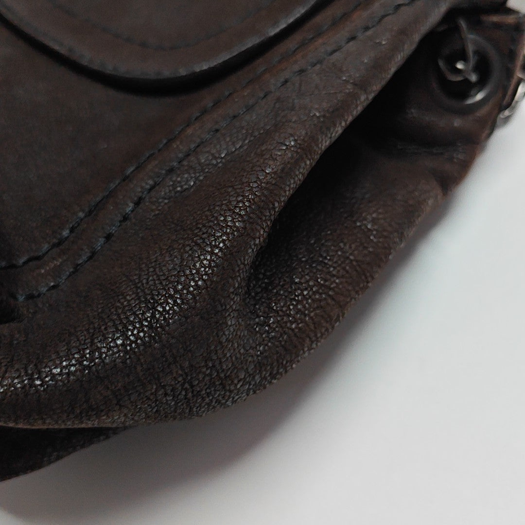 Calfskin Shoulder Bag Brown