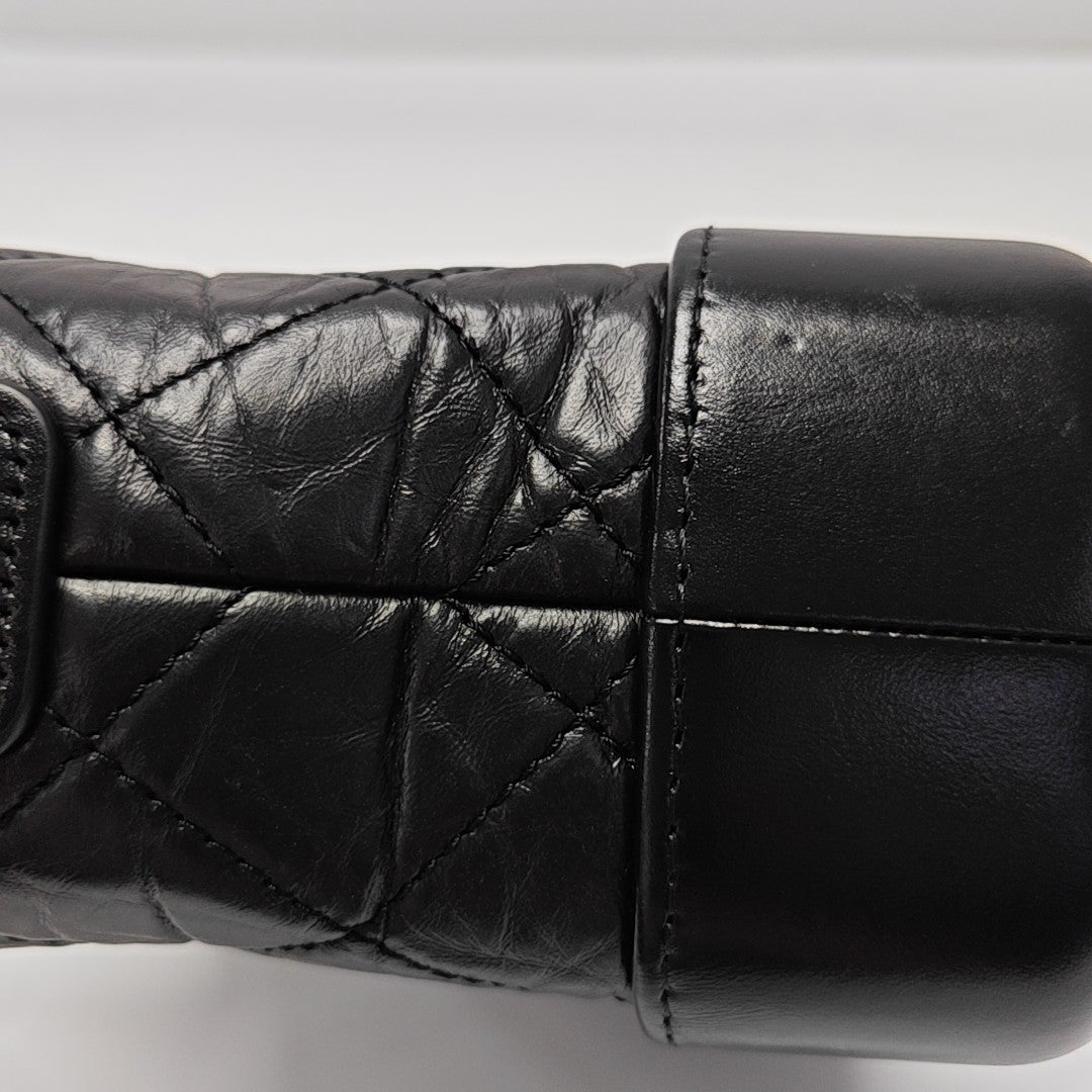 GABRIELLE Small Quilted Vintage Calf Black