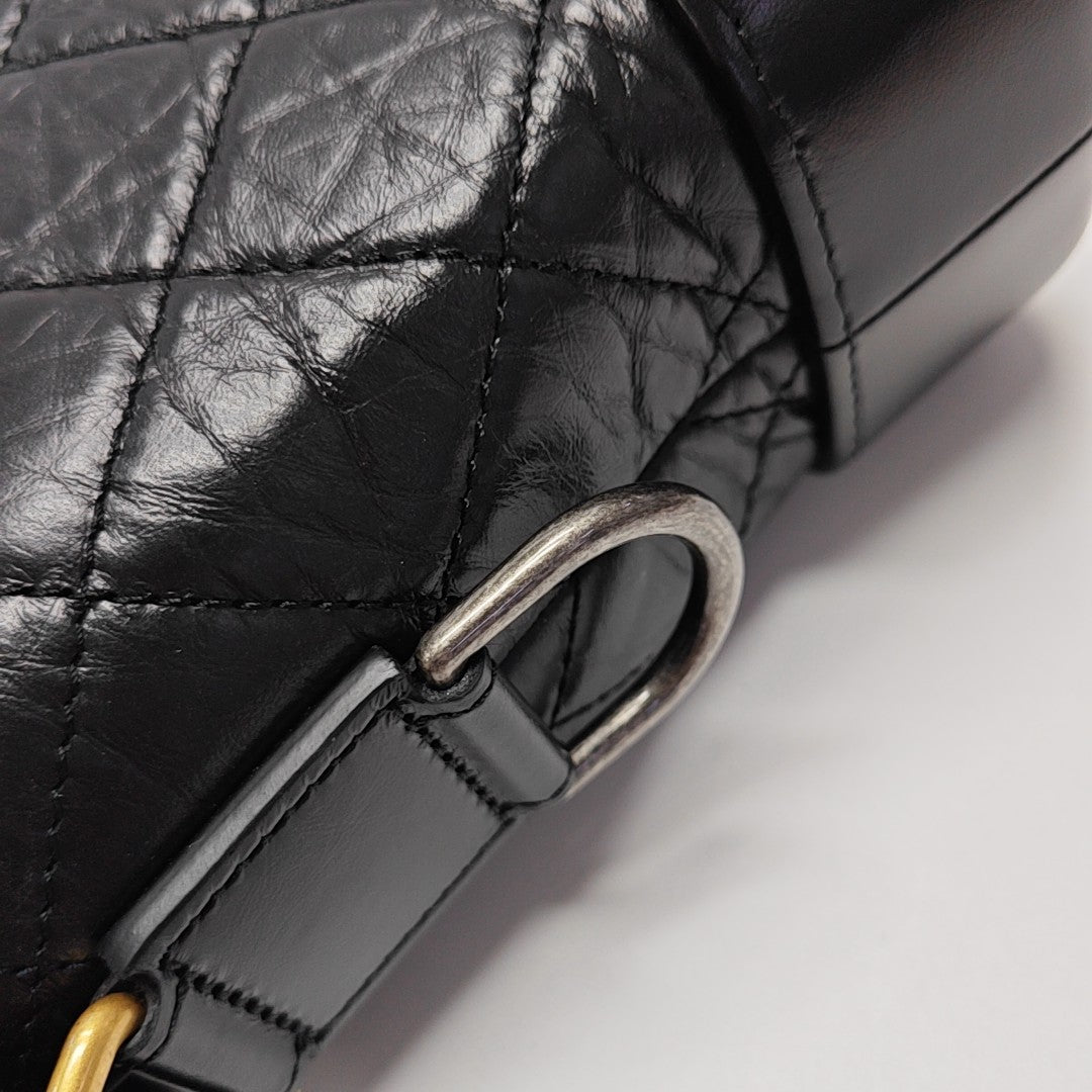 GABRIELLE Small Quilted Vintage Calf Black