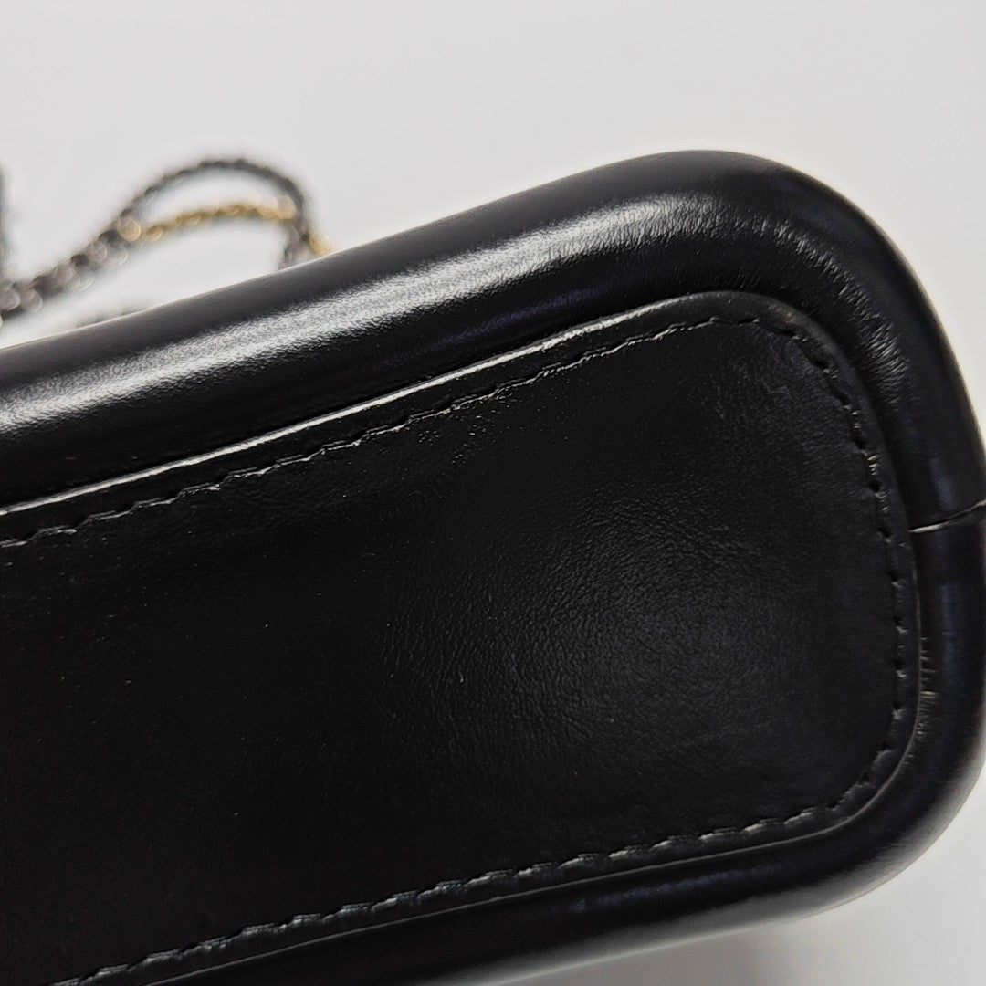 GABRIELLE Small Quilted Vintage Calf Black