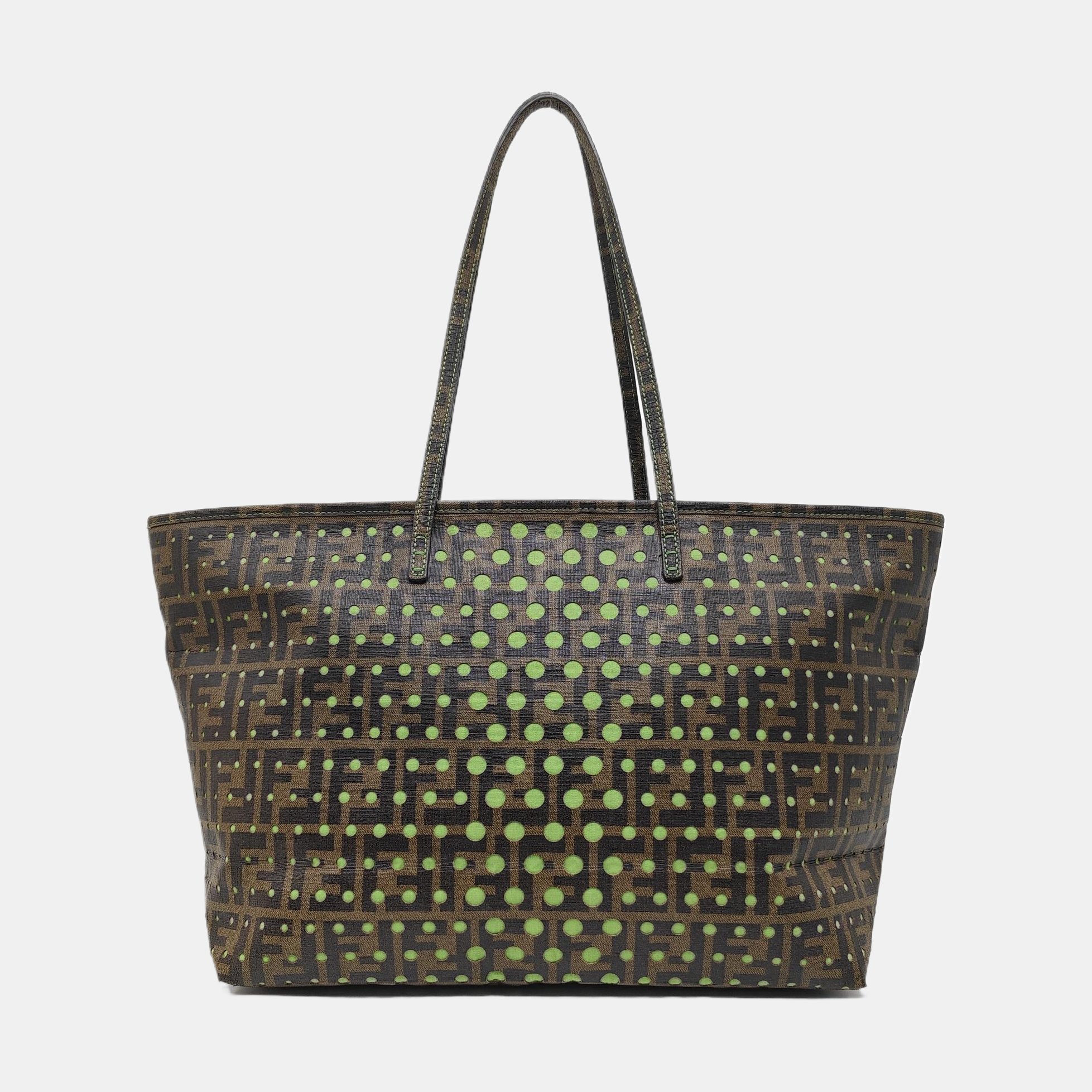 Coated Canvas Tote Bag Brown