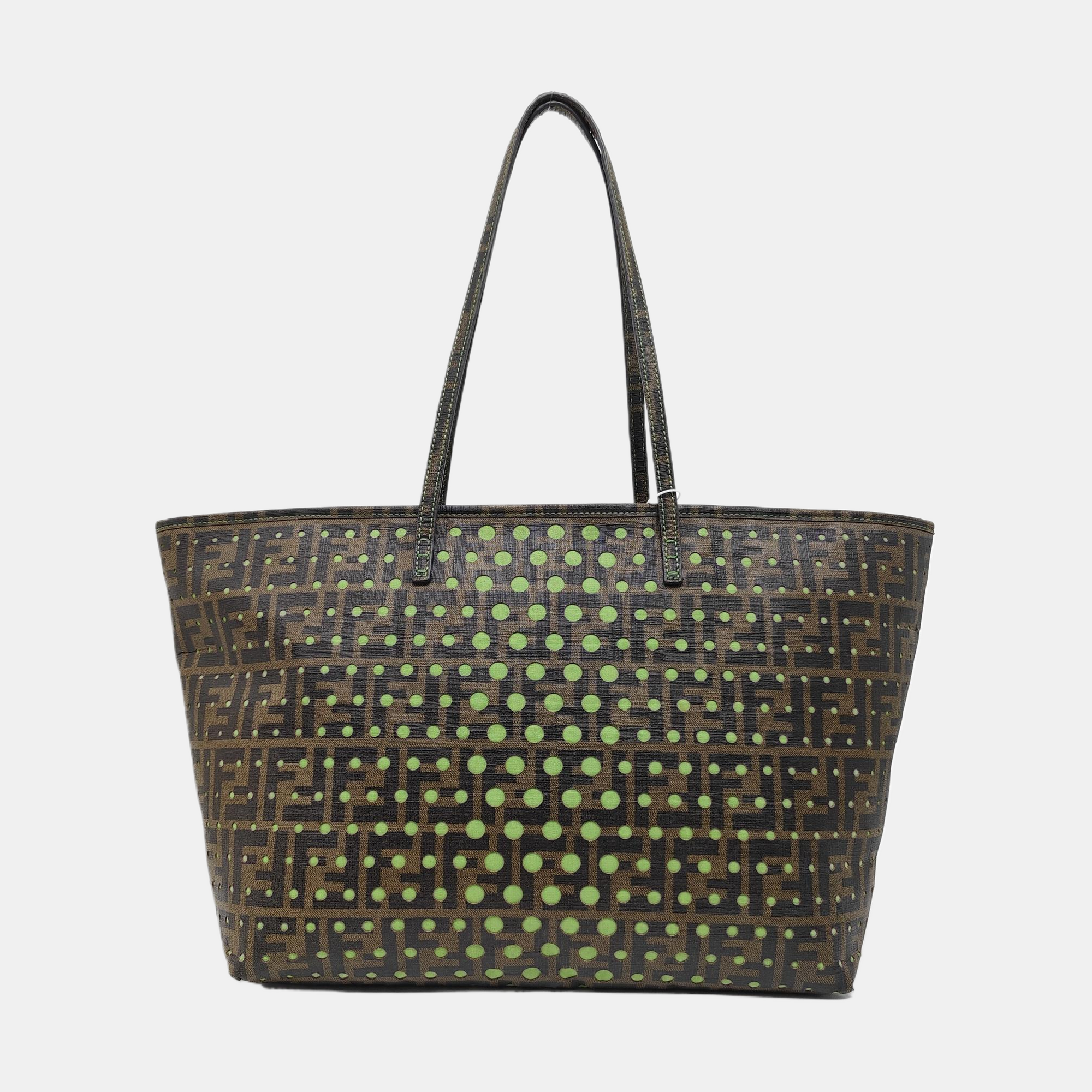 Coated Canvas Tote Bag Brown