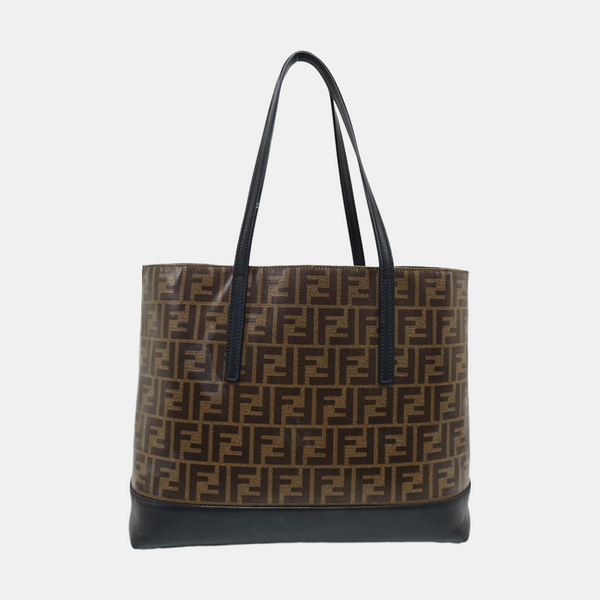 Coated Canvas Tote Bag Brown