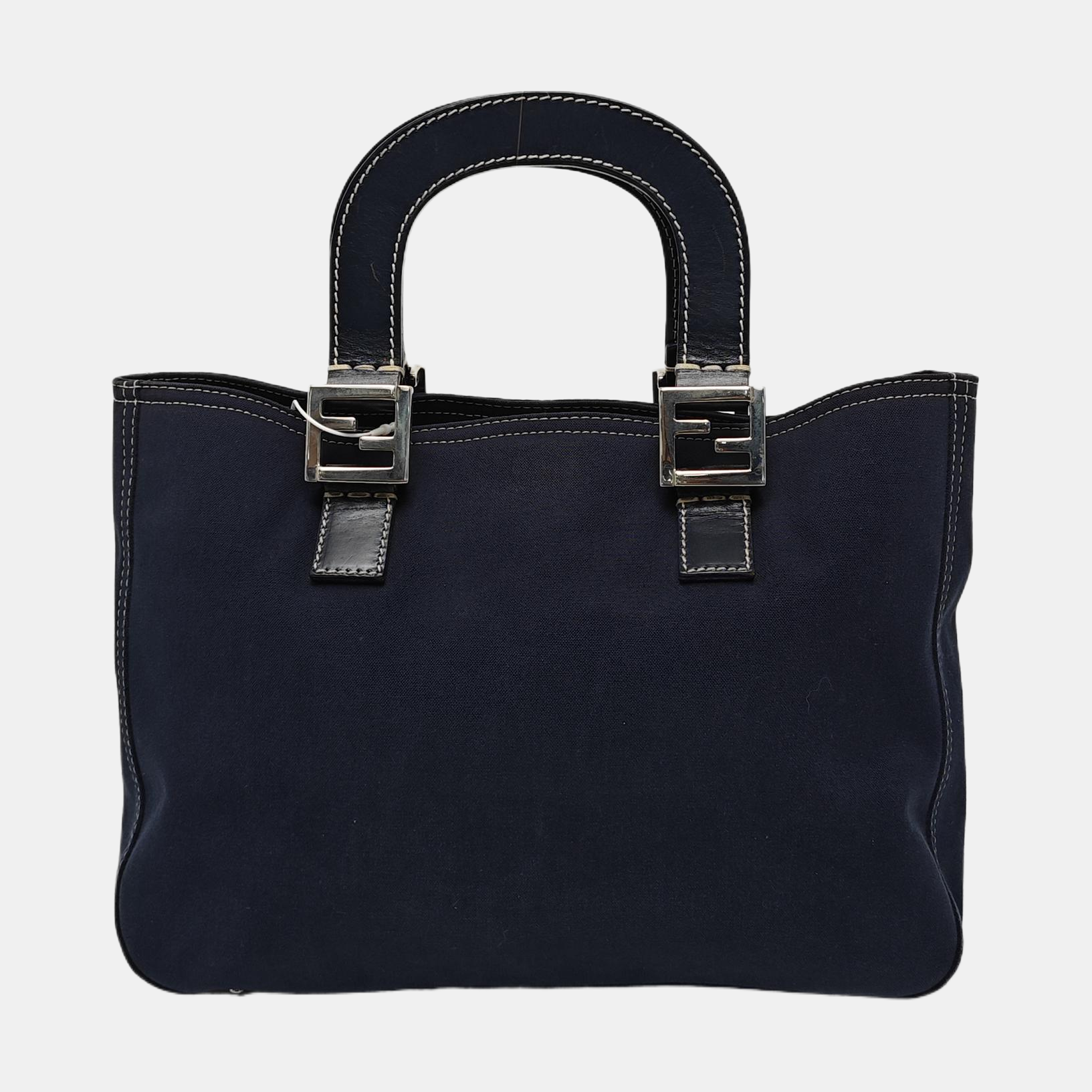 Quilted Canvas Tote Bag Blue