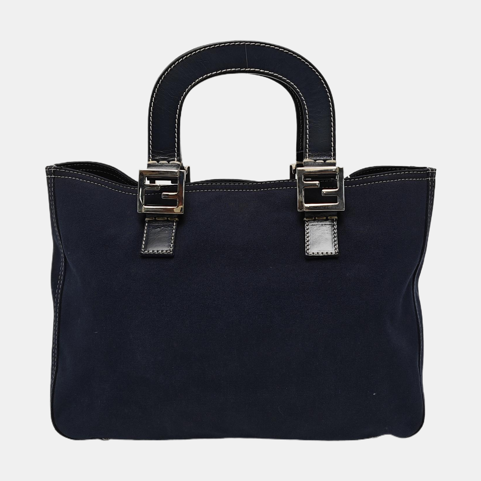 Quilted Canvas Tote Bag Blue