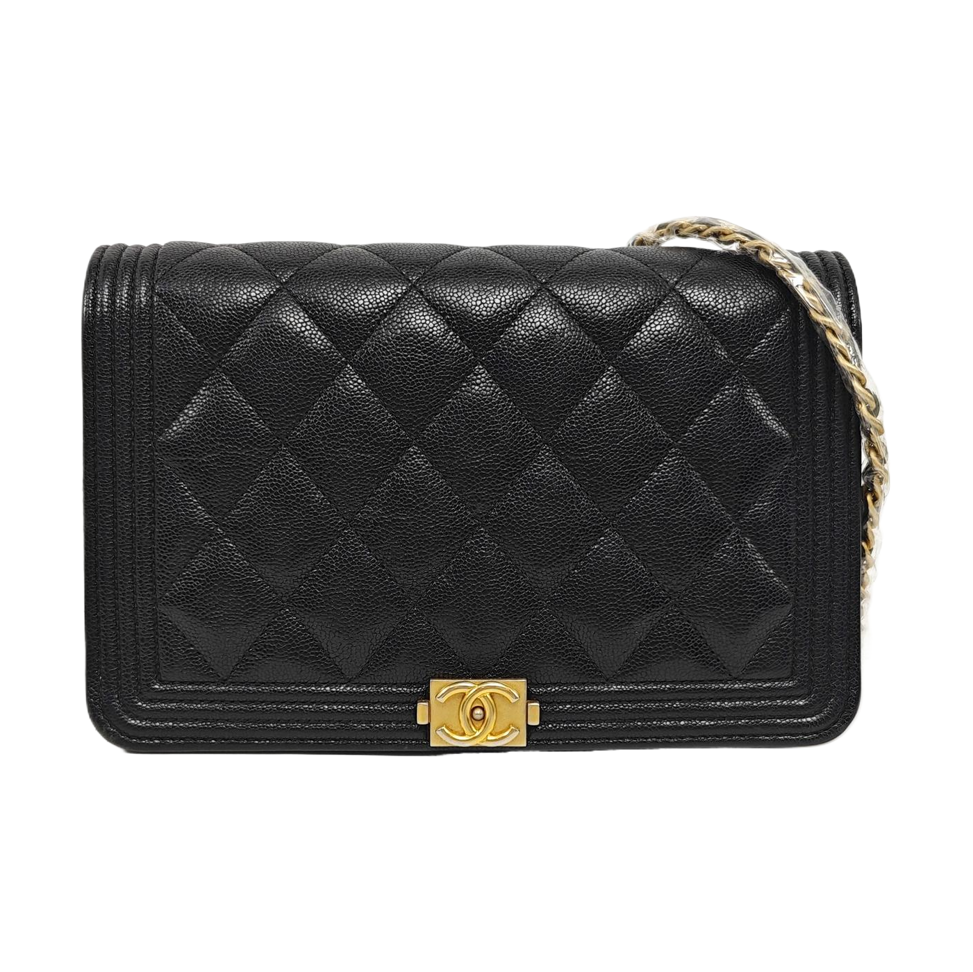 BOY CHANEL Mini Quilted Grained Calfskin Black