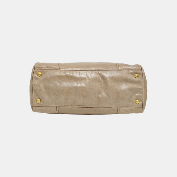 Calfskin Shoulder Bag Beige