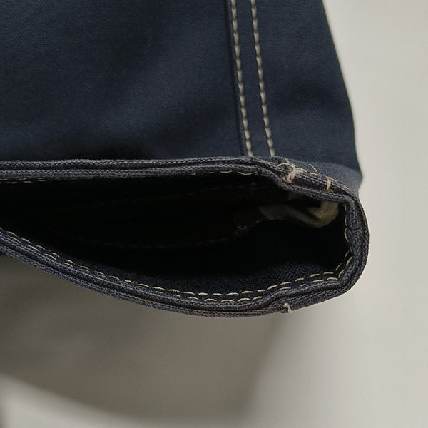 Quilted Canvas Tote Bag Blue