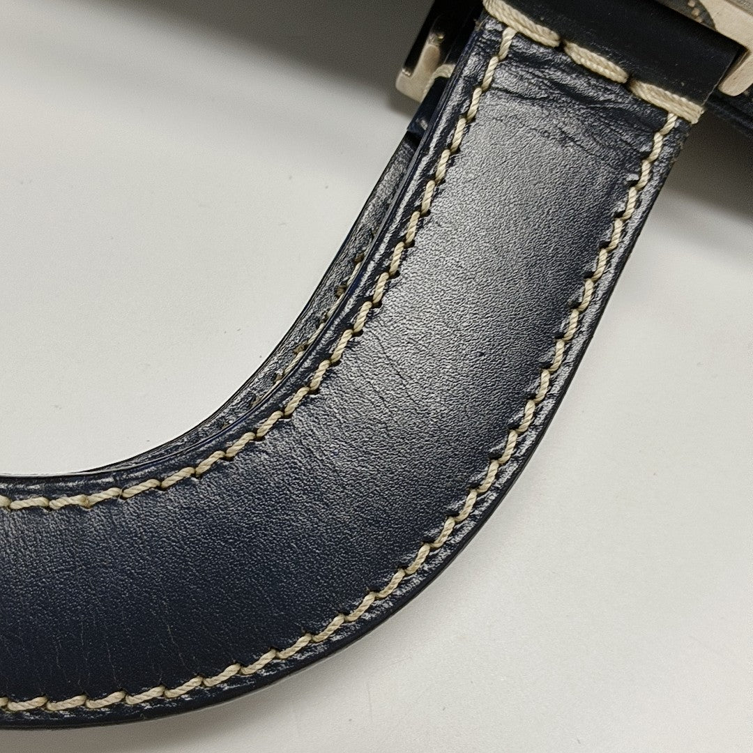 Quilted Canvas Tote Bag Blue