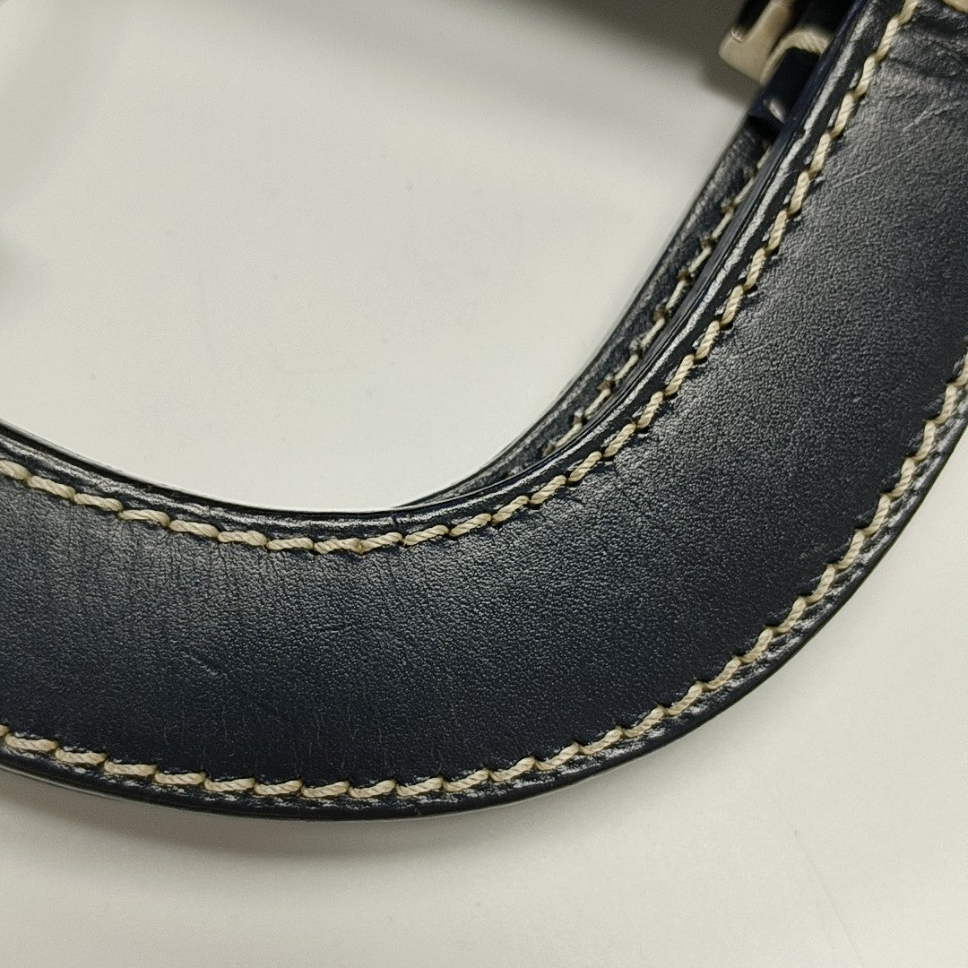 Quilted Canvas Tote Bag Blue