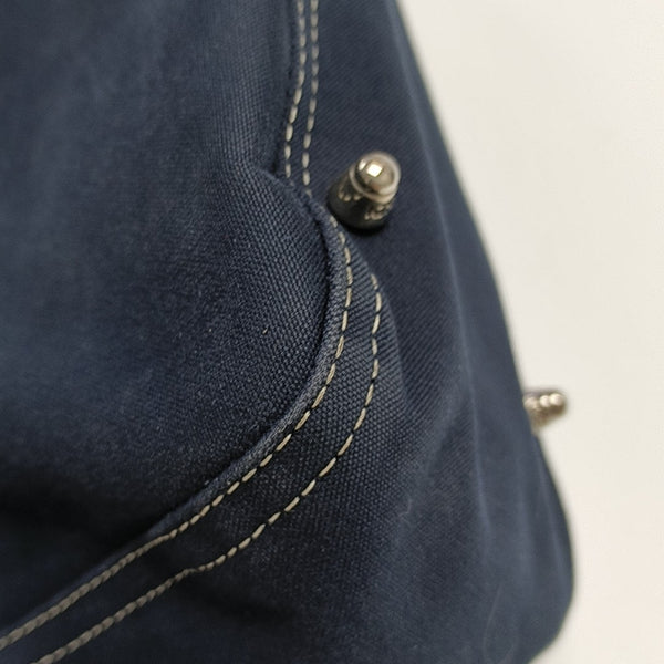 Quilted Canvas Tote Bag Blue