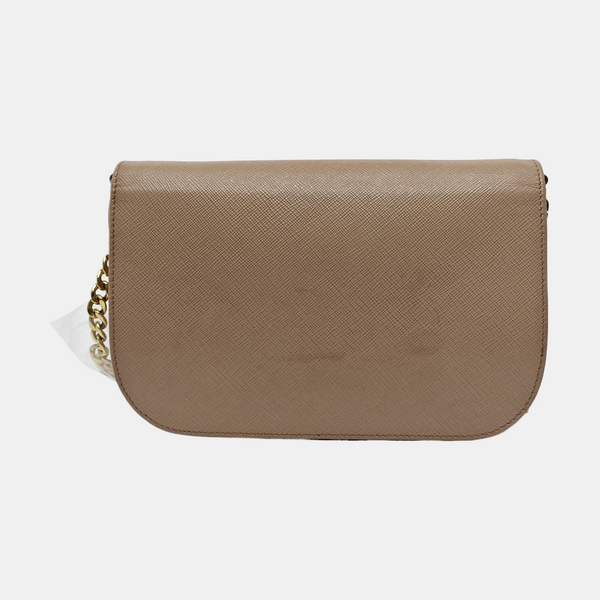Saffiano Calfskin Shoulder Bag Beige
