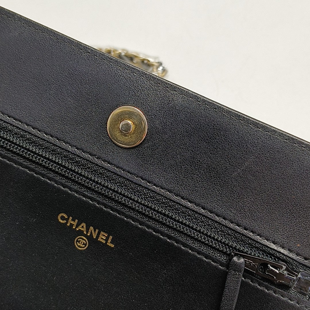 BOY CHANEL Mini Quilted Grained Calfskin Black