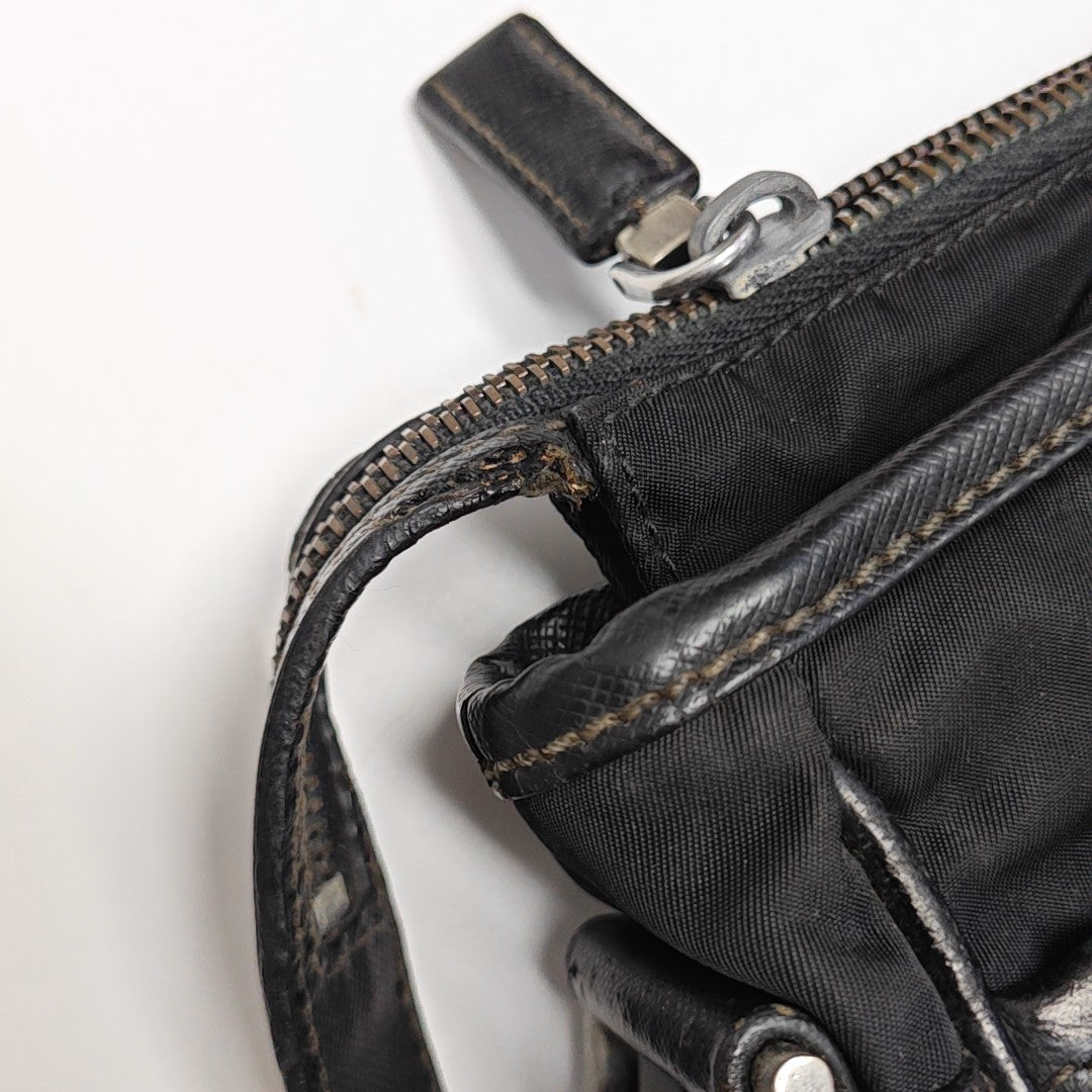 Nylon Shoulder Bag Black