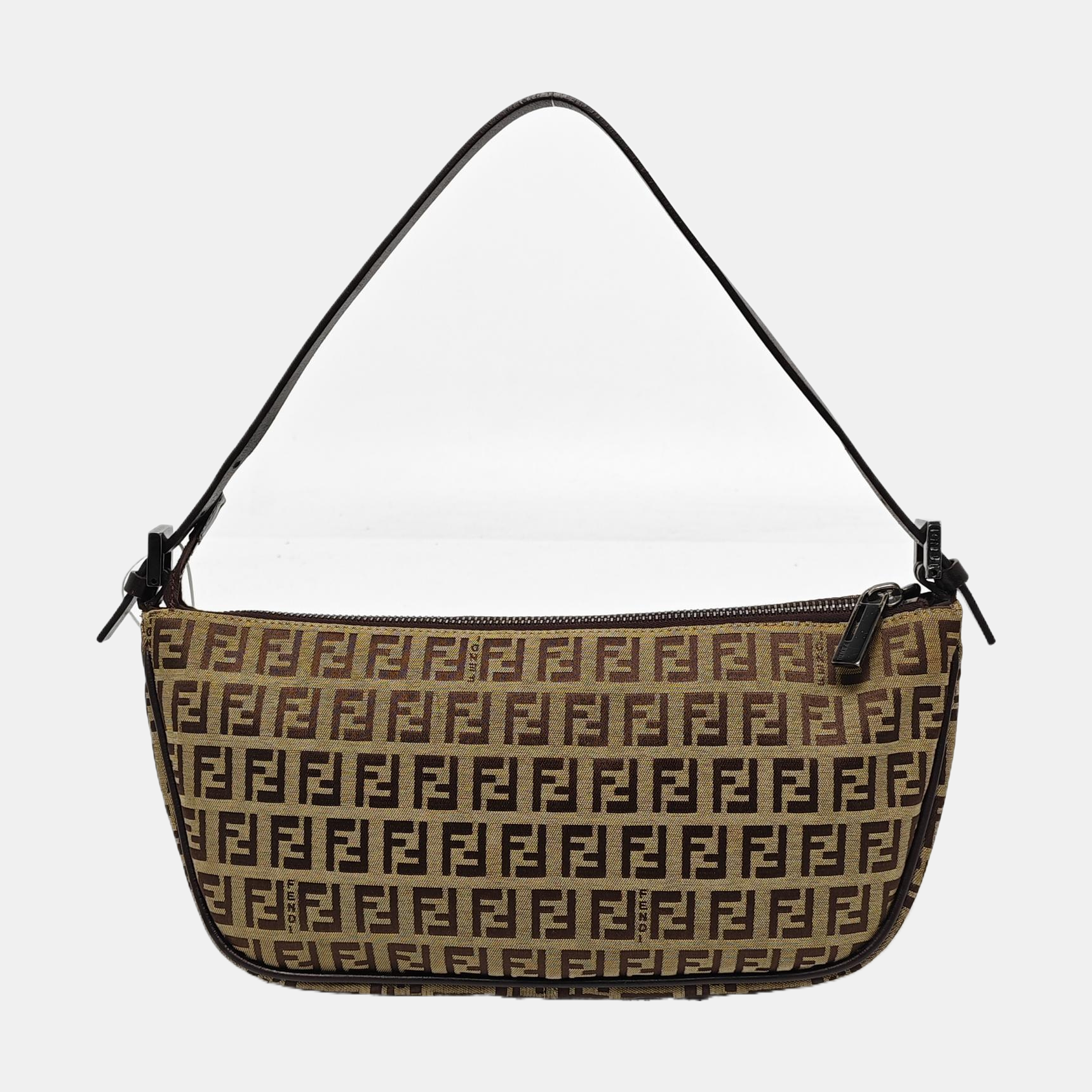 Coated Canvas Shoulder Bag Brown