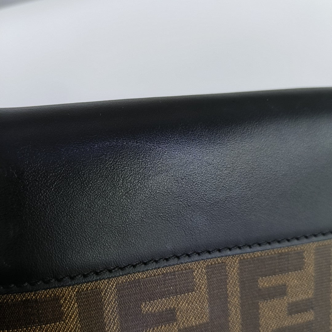 Coated Canvas Tote Bag Brown