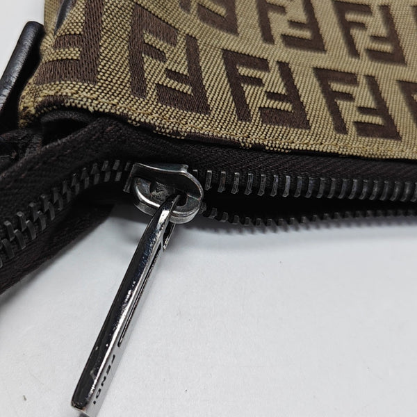 Coated Canvas Shoulder Bag Brown