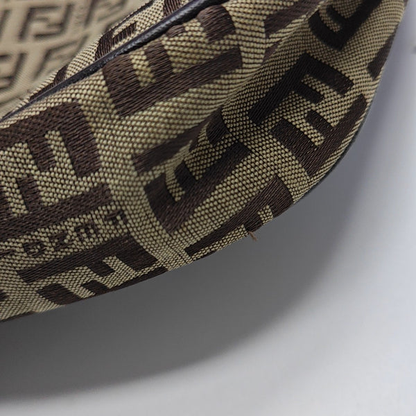 Coated Canvas Shoulder Bag Brown