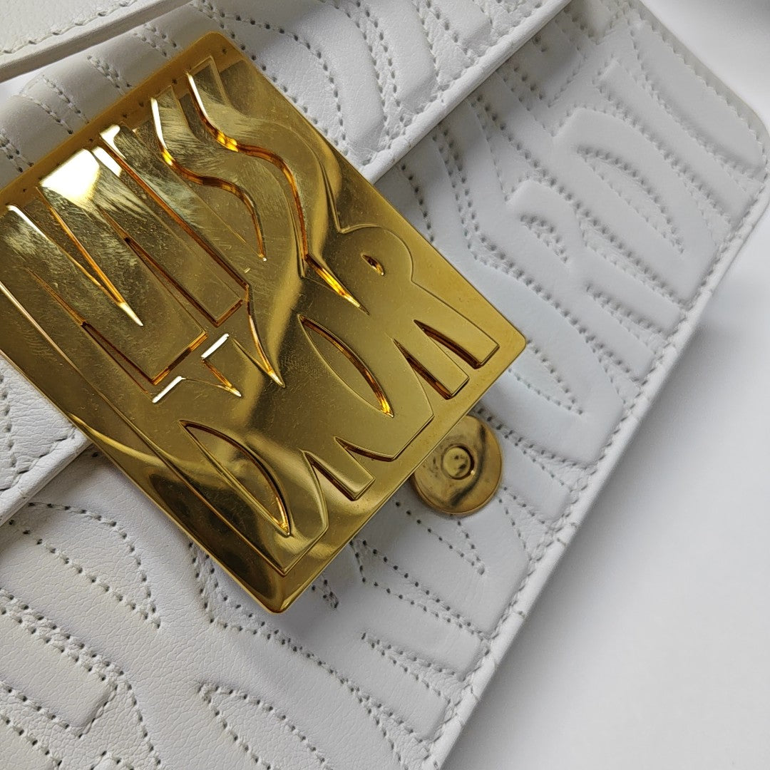Miss Dior Quilted Calfskin White