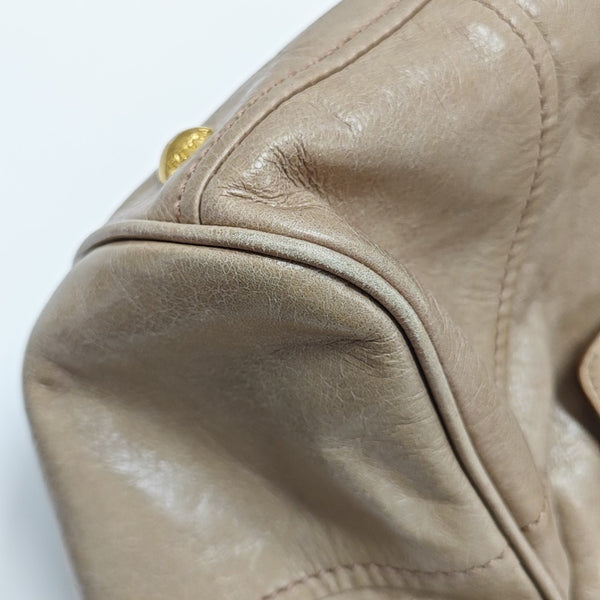 Calfskin Shoulder Bag Beige
