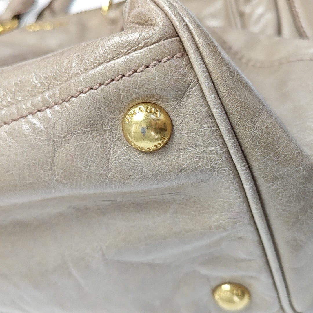 Calfskin Shoulder Bag Beige