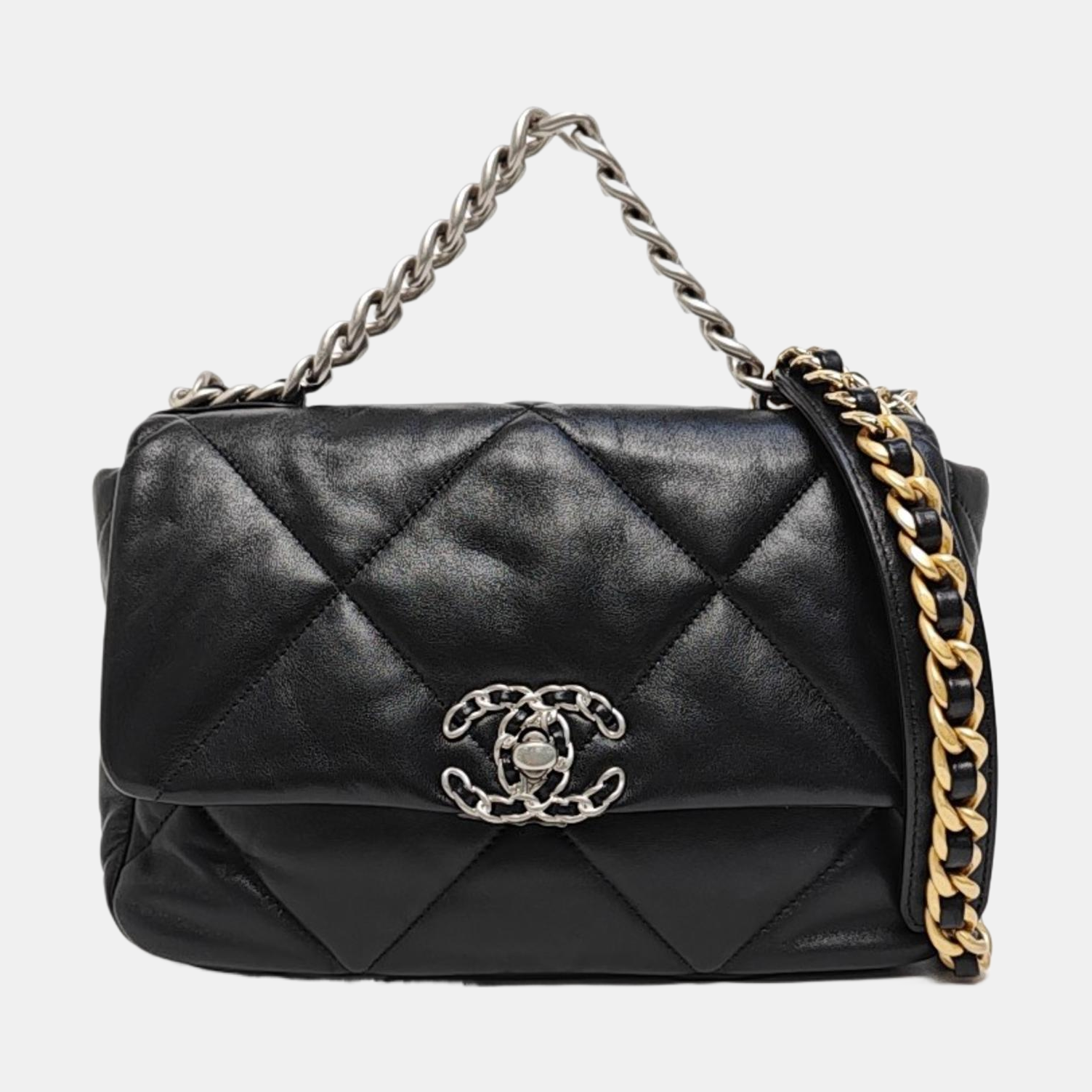 CHANEL 19 Small Quilted Lambskin Black