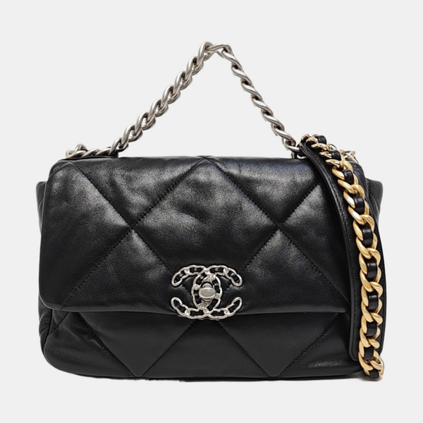 CHANEL 19 Small Quilted Lambskin Black