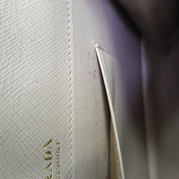 Saffiano Calfskin Shoulder Bag Beige