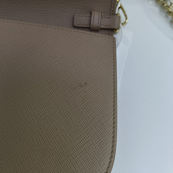 Saffiano Calfskin Shoulder Bag Beige