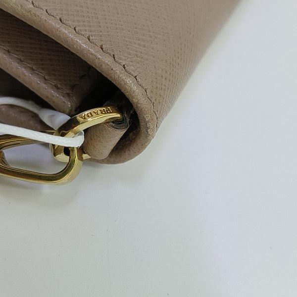 Saffiano Calfskin Shoulder Bag Beige