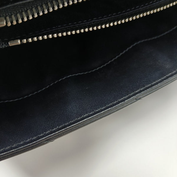 LOULOU Small Chevron Calfskin Black