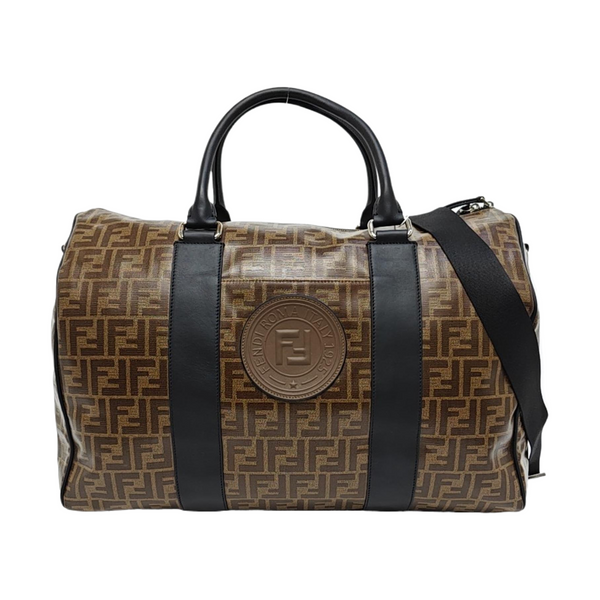 Coated Canvas Shoulder Bag Brown