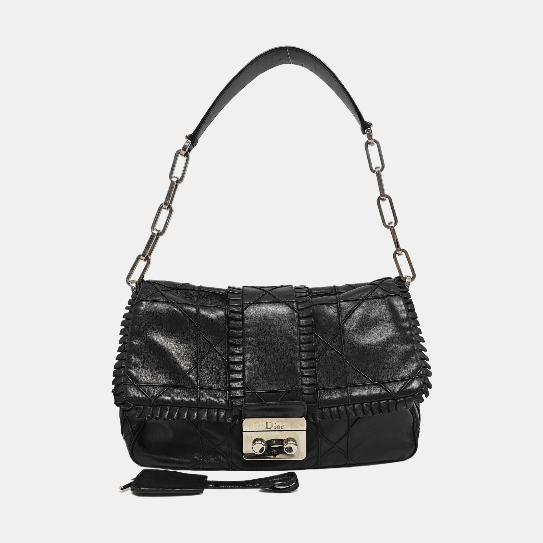 New Lock Calfskin Black