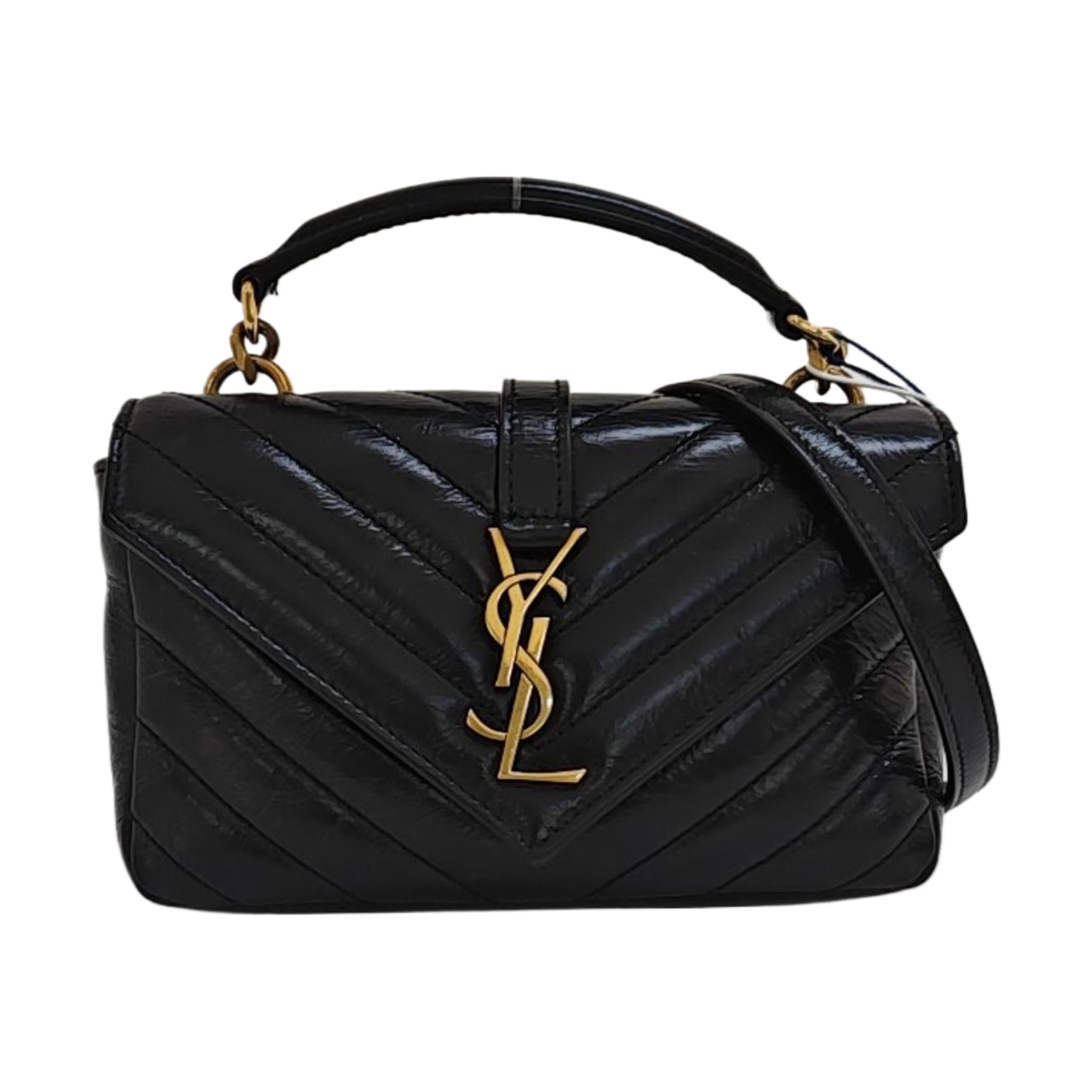 ENVELOPE Small Chevron Calfskin Black
